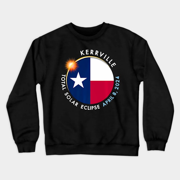 2024 Total Solar Eclipse Totality In Kerrville Texas 29 Crewneck Sweatshirt by SanJKaka